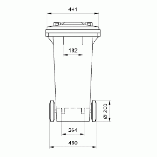 Kuka 120l zöld kerekes hulladék tároló