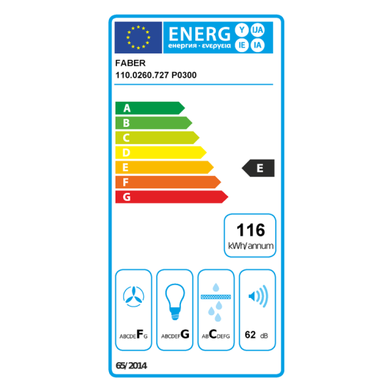 Faber Flexa W/X A60 beépíthető kihúzható elszívó fehér/inox előlap
