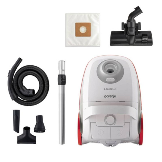 Gorenje VCEA21GPLW porzsákos porszívó 700W, fehér/piros 
