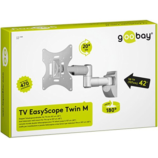 Goobay DE-51885 Fali konzol 17"-42" 43-107 cm (DE-51885), ezüst/aluminium 