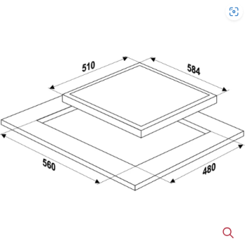 MPM 45cm széles beépíthető indukciós kerámia főzőlap MPM-45-IM-07