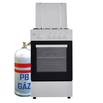 Samus SM450ABS LPG gázpalackos gáztűzhely 50cm mélység, 85X50X50cm fehér, Pb gázpalack nem tartozék