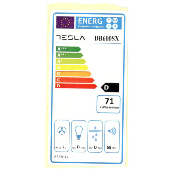 Tesla DB600SB 60cm fekete konyhai elszívó, mosható fém zsírszűrővel 