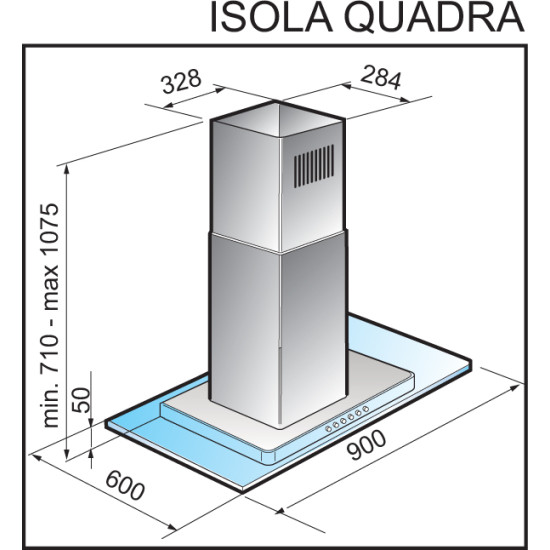 Candy CVMI 970 LX sziget elszívó,inox/üveg szín,90x60x104.6cm