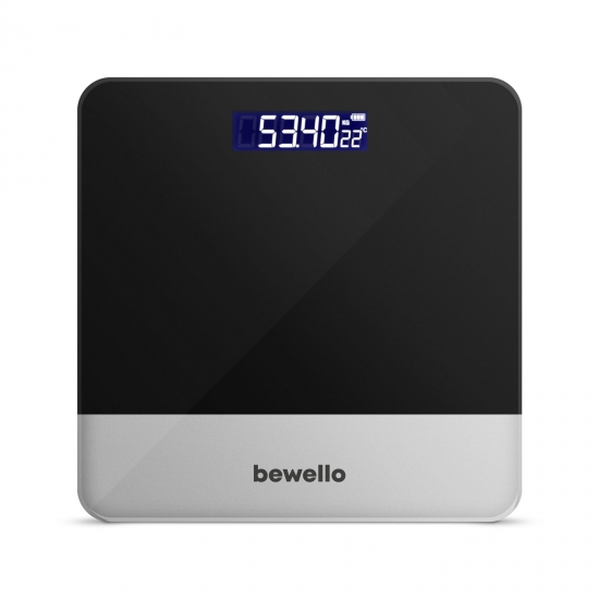 Bewello BW3010GY Személymérleg  180 kg  elemes fekete / szürke