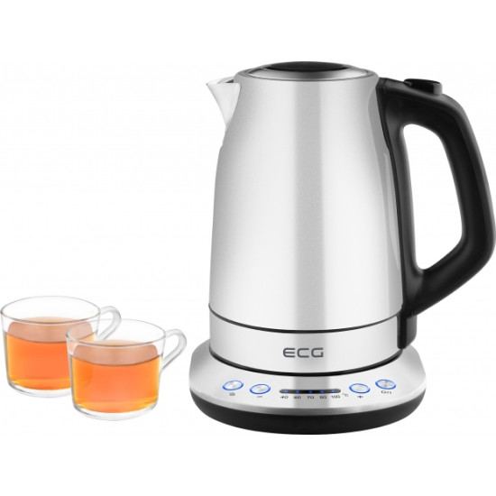 ECG RK1791 rozsdamentes 1,7l vízforraló 40 ÉS 100 ° C KÖZÖTTI HŐMÉRSÉKLET-SZABÁLYOZÁSSAL különböző típusú teákhoz, meleg italokhoz és bébiételekhez