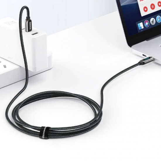 Baseus CATSK-B01 adatátviteli kábel, USB töltő - Type-C / Type-C, 1m, 100W (20V/5A), LED jelző,