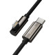 Baseus CATLCS-A01 Legend Series USB-C és Lightning derékszögű kábel, PD, 20 W, 2 m (fekete)