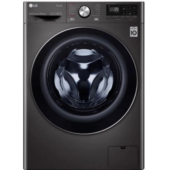 LG F4WV910P2SE elöltöltős mosógép fekete gőz funkcióval