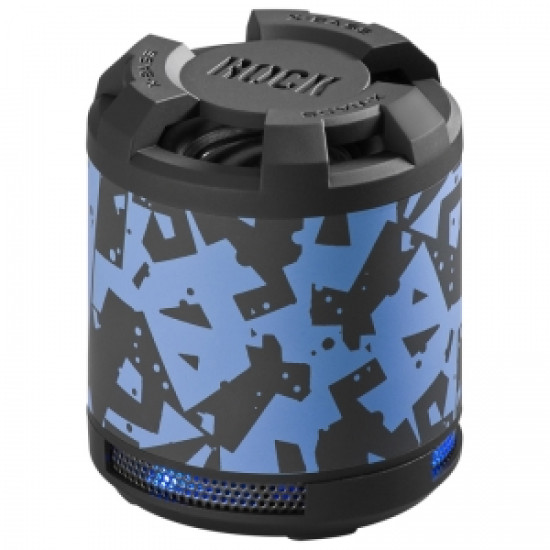 Goobay  DE-95393, 360° hangszóró 3,5 Jack csatlakozóval,henger alakú,beépített akkumulátorral,kék-fekete.
