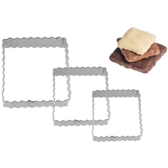 Westmark 3527 2291 Sütemény kiszúró 3 méretű négyzet forma 3 darab/csomag
