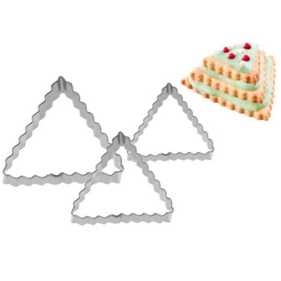Westmark  3 emeletes sütemény kiszúró hullámos háromszög 4/5/6 cm