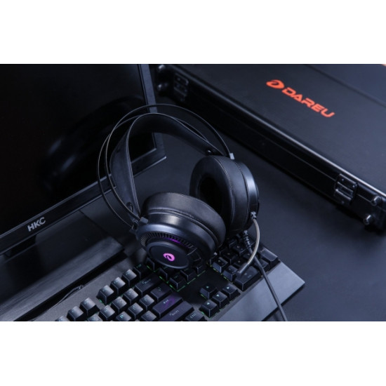 Dareu EH416S RGB gamer fejhallgató, fekete