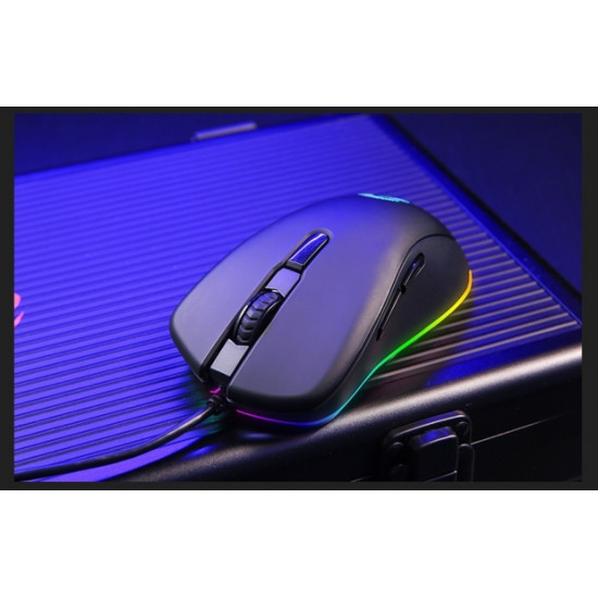 Dareu EM908 RGB vezetékes gamer egér, fekete 600-6000 DPI,