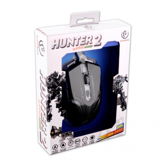 Rebeltec Hunter 2 2400DPI USB fekete vezetékes optikai gamer egér