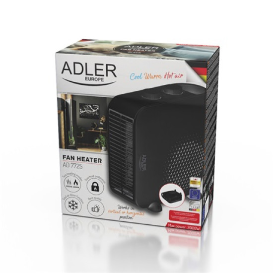 Adler AD7725 Black ventilátoros hősugárzó 1000/2000W