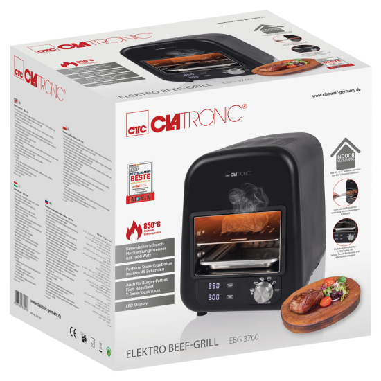 Clatronic EBG3760 elektromos Beef grillsütő  Sous Vide -ban főtt hús finomításához is tökéletes