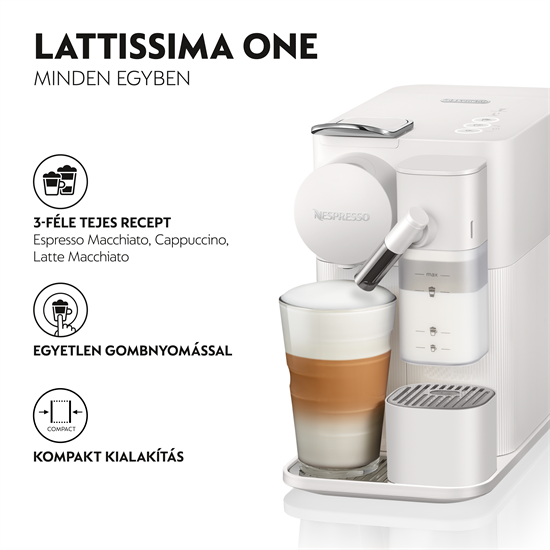 Delonghi EN510W Lattissima One kapszulás kávéfőző, fehér