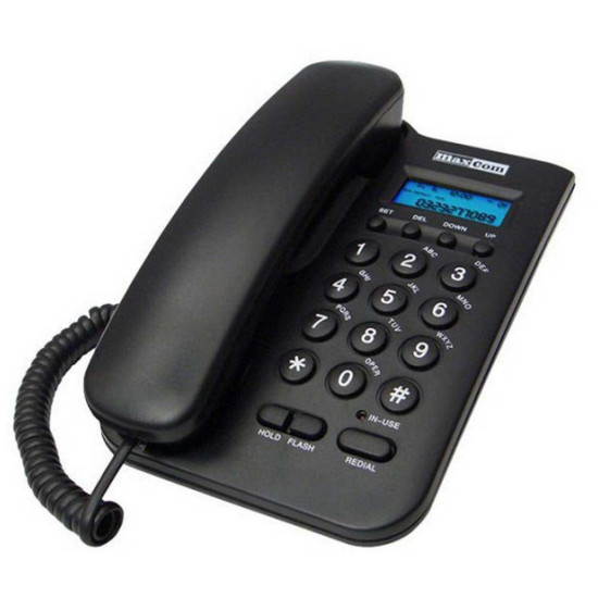 Maxcom KXT100 asztali vagy falra szerelhető vezetékes telefon fekete