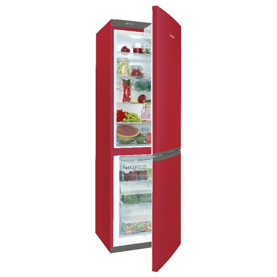Snaigé RF56SM-S5RP2F0 piros alulfagyasztós kombinált hűtőszekrény 185x60x65cm
