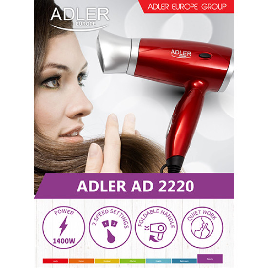 Adler AD2220 hajszárító piros