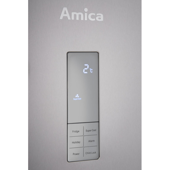 Amica FC3666.3DFCZMX NO Frost inox hűtőszekrény 185.5cm