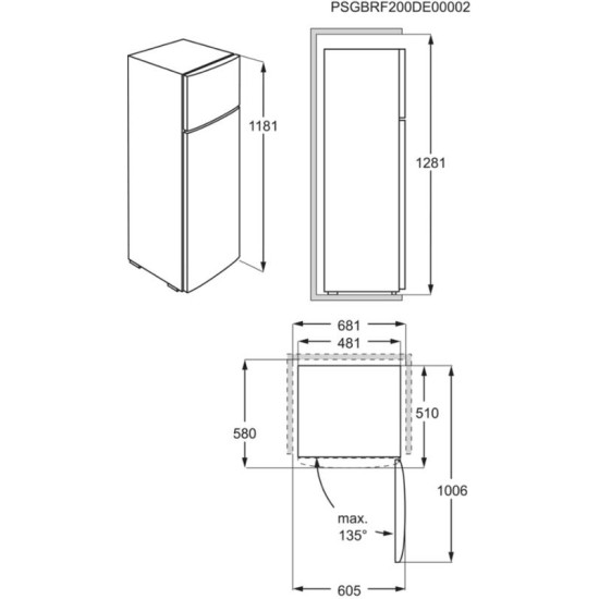 Zanussi ZTAN14FW0 felülfagyasztós kombinált hűtőszekrény 118 cm