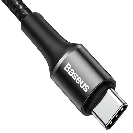 Baseus CATGH-I01 Halo nylon harisnyázott USB/USB Type-C PD2.0 kábel 60W 20V 3A/0.5m fekete