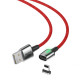 Baseus CALXC-A09 Mágneses kábel, Lightning, Mágnessel csatlakozó töltő kábel, 2.4A 1m, piros