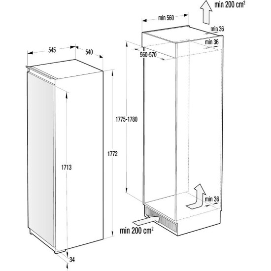 Gorenje RI4181E1 beépíthető hűtőszekrény