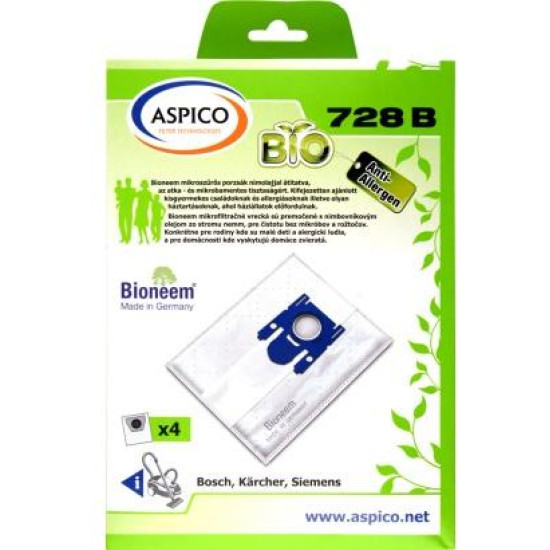 Aspico 728B Karcher, Bosch "G" Bioneem Anti allergen mikroszűrős porzsák