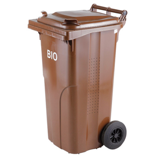 Kuka 120l kerekes Europlast BIO hulladék tároló műanyag rosttal a hulladék folyékony és szilárd részeinek szétválasztására