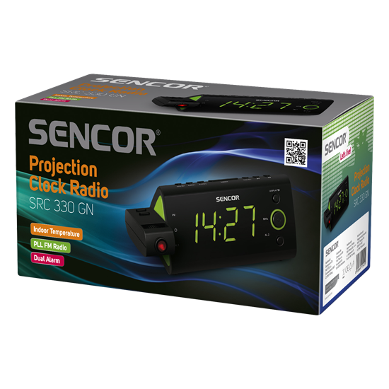 Sencor SRC330GN projektoros rádiós ébresztőóra