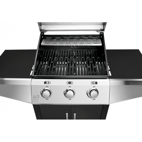 ProfiCook PC-GG 1057 fekete gáz grill grill, görgős