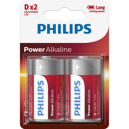 Philips LR20P2B/10 Power Alkaline góliát elem 2db/csomag