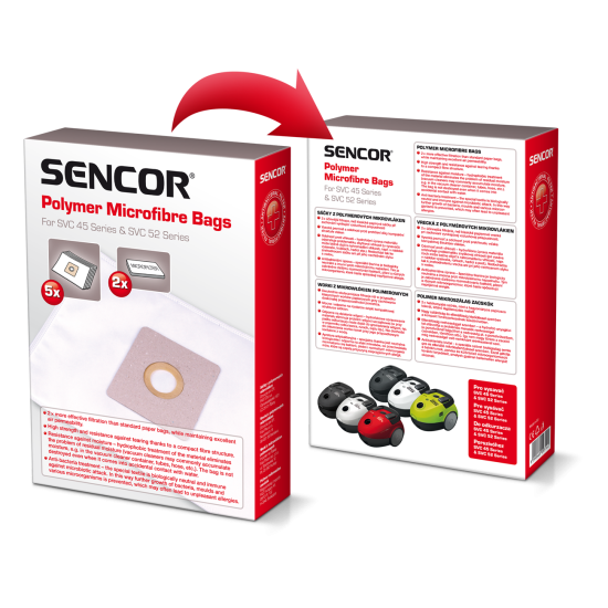 Sencor SVC 45 mikroszűrős porzsák  5 db SVC 45 porszívóhoz