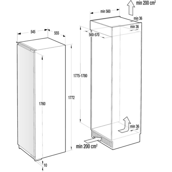 Gorenje RI5182A1 beépíthető hűtőszekrény
