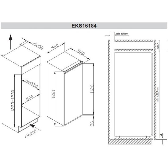 Amica EKS16184 Beépíthető hűtő