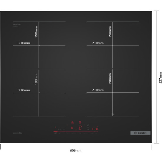 Bosch PVQ69BHC1E, Indukciós főzőlap