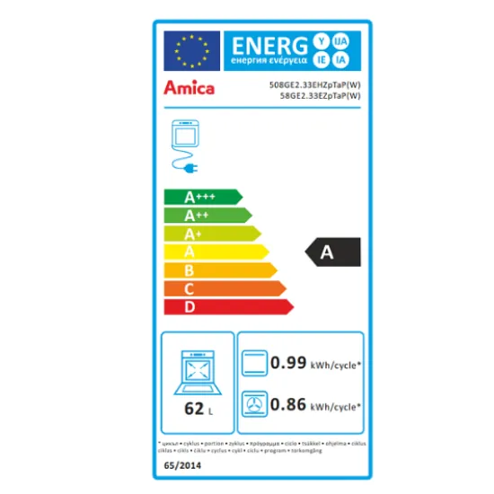 Amica 55898 kombinált tűzhely digitális programóra 508GE2.33EHZpTaP(W)