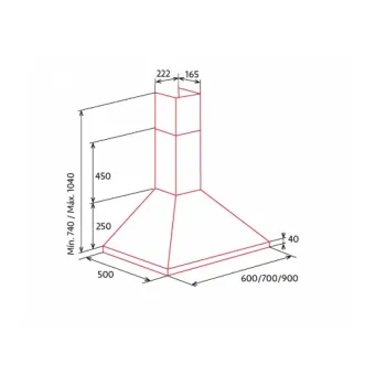 Nodor NORBREEZE SCALA 70 X/B inox kürtös konyhai elszívó 70cm