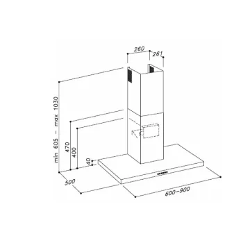 Sirius SL-92 TW inox kürtös konyhai elszívó 90cm