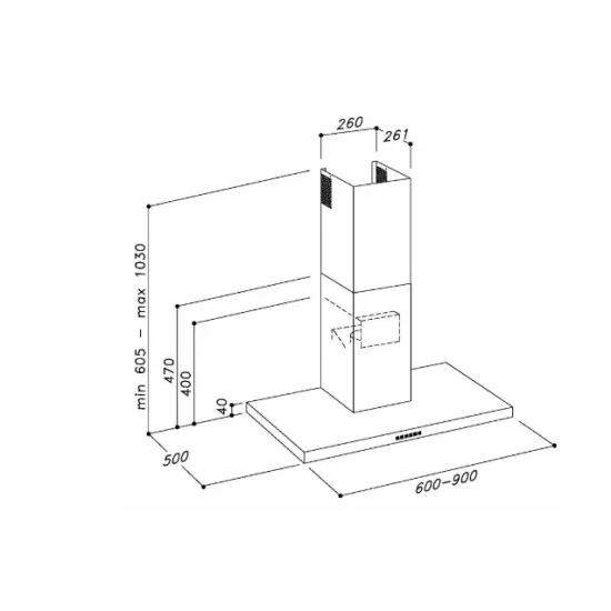 Sirius SL-92 TW inox kürtös konyhai elszívó 90cm