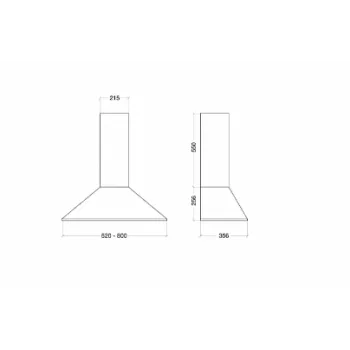 Kdesign BOKSZ ECO 52 T400 fekete rusztikus konyhai elszívó 52cm