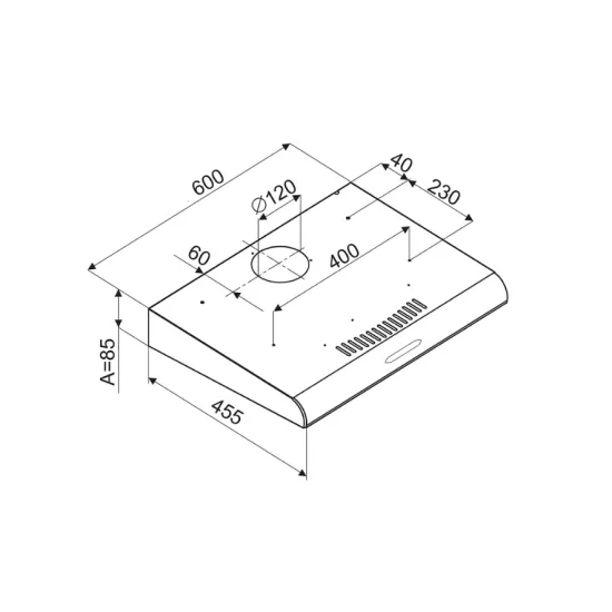 SLX SH60 S fali konyhai elszívó 60cm ezüst