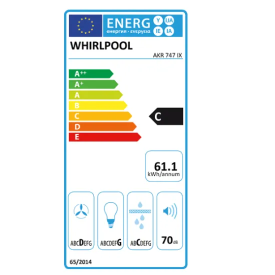 Whirlpool AKR 747 IX beépíthető kihúzható inox elszívó
