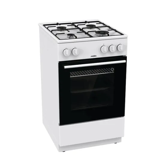 Mora P2241AW1 szabadonálló gáztűzhely 4 gázégős tető nélkül kivitel, 70L, 50x59.4x85 cm