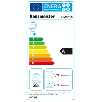 Hausmeister HM5016 kombinált tűzhely légkeveréssel, 58L, 50x60x83 cm 