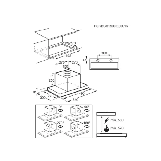 Electrolux LFG716R szekrény aláépíthető konyhai elszívó 54cm széles