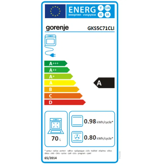 Gorenje GKS5C71CLI kombinált tűzhely extra gőzfunkcióval Classico Design, 50x59.4x85 cm 